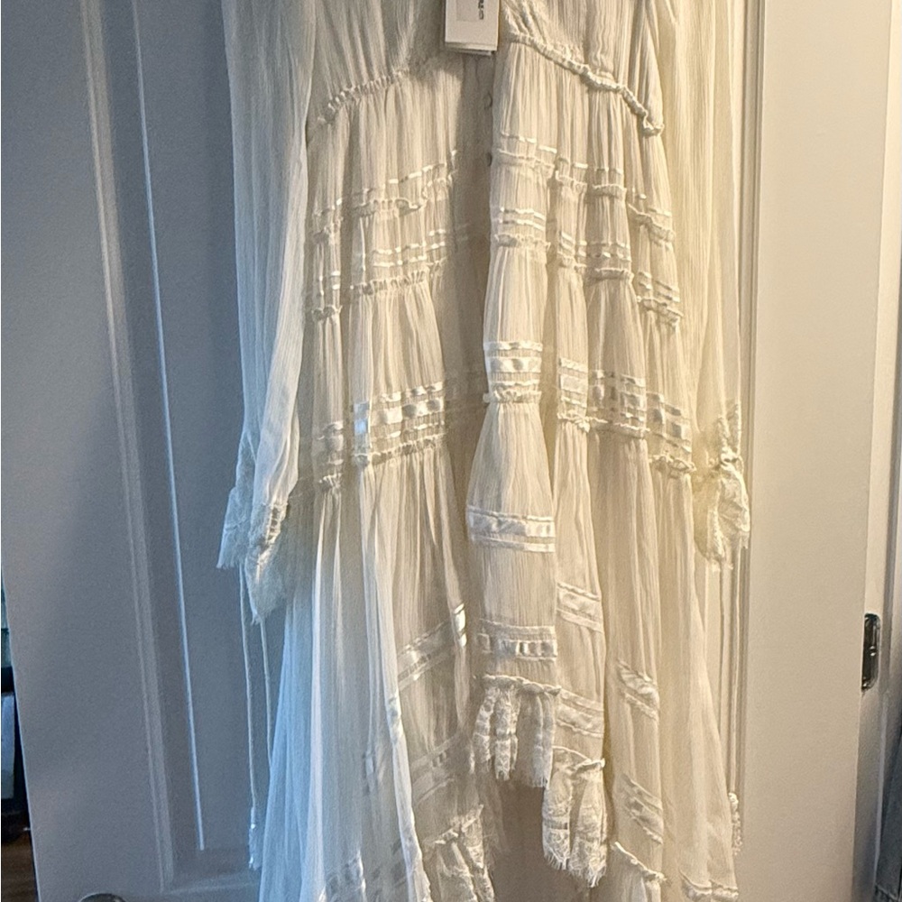 Rococo Sand Cream Long Sleeve Dress